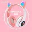 WK LIFE BORN TO LIVE K8 2024 Updated V5.3 Wireless Wired Kids Headphones with Mic for Girls Boys Cat Ear Bluetooth Online Learning School (Pink) Online Sale