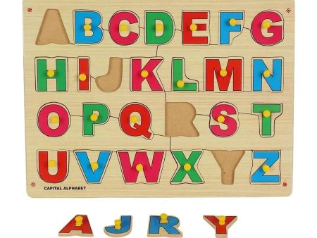 AVMART 3D Wooden Educational English Capital Alphabets Puzzle for Kids (26 Pieces) (12  x9   Inch) Discount